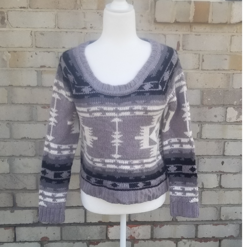 Roxy Aztec Print Crew Neck Sweater - Picture 1 of 7